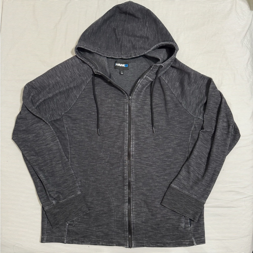 HAWK Hoodie Men's Large (22.5 inch PtP) Full-Zip Long-Sleeve